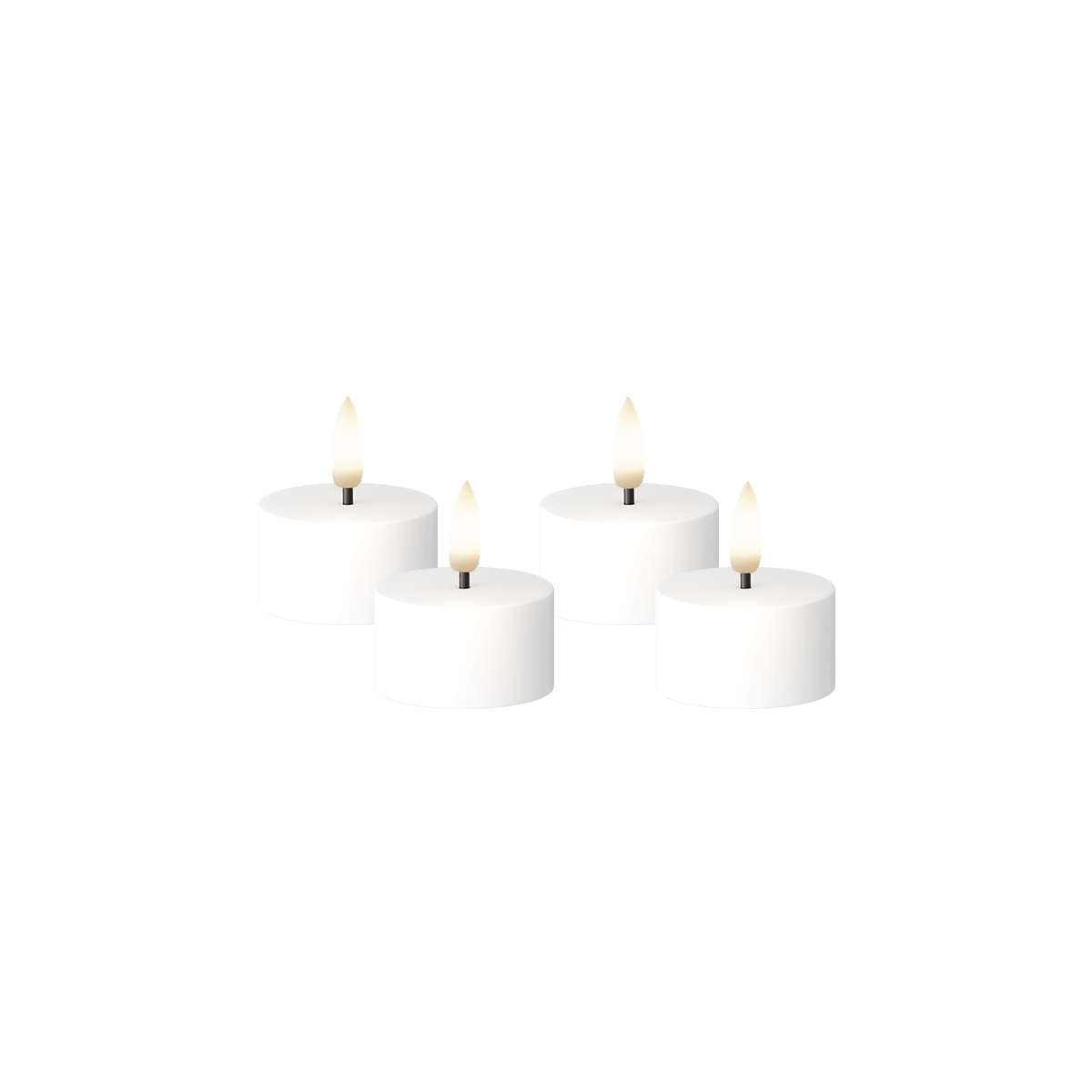 White Mini Tealights Flat Top 3.8x2cm (4pcs.)