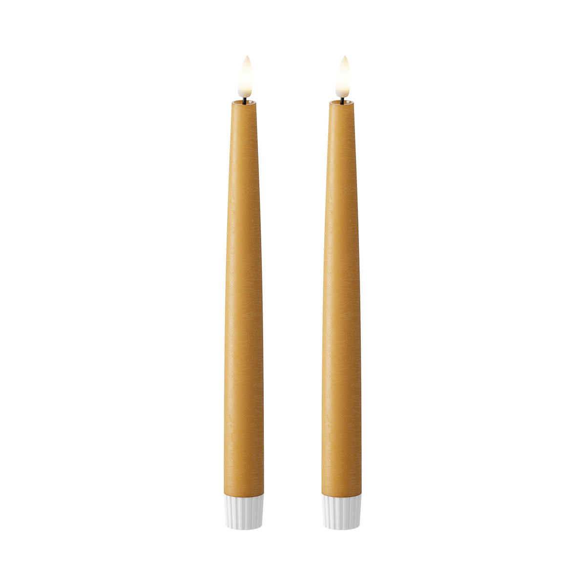 Curry Taper Candle Shiny Pool 25cm (2pcs.)