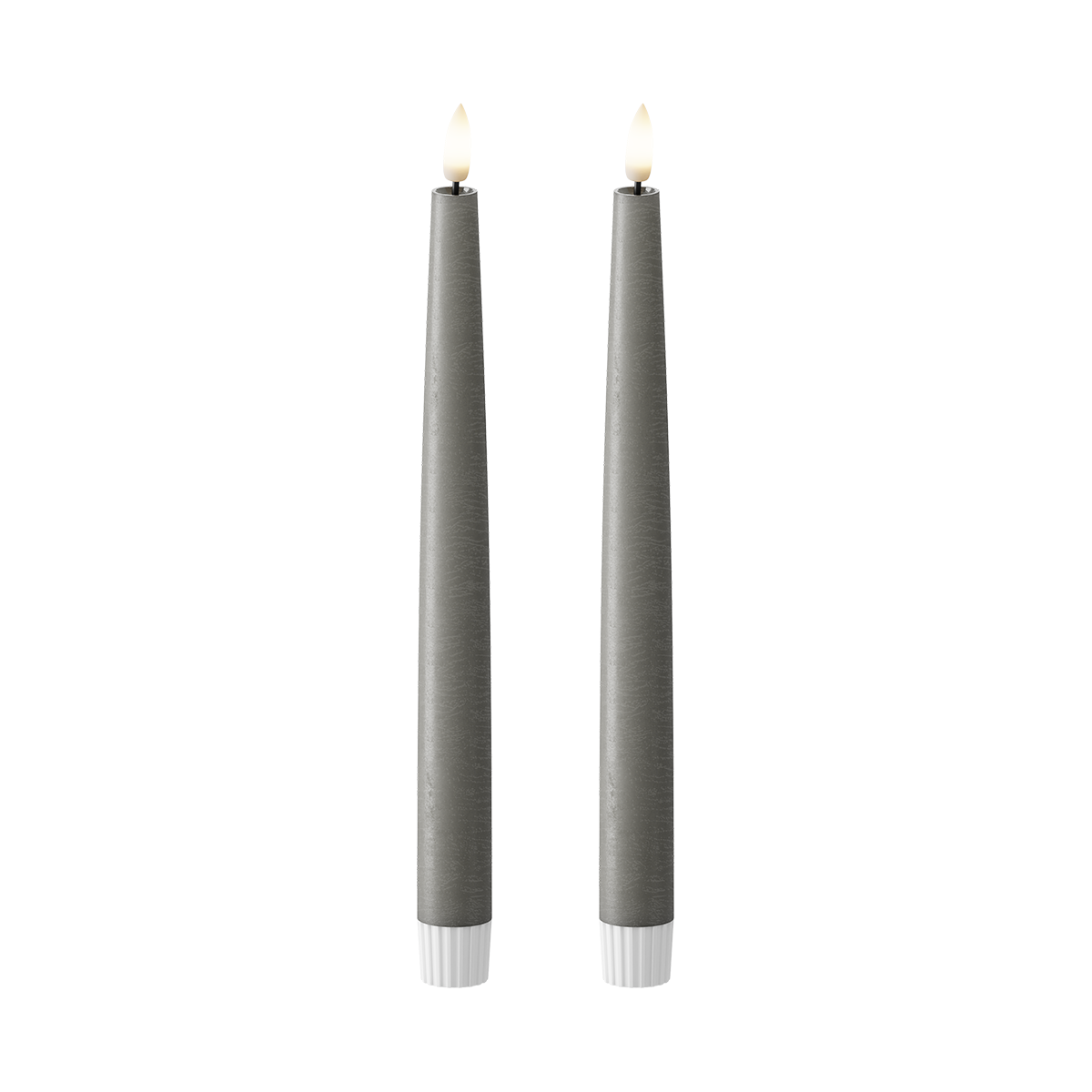 Dark Grey Taper Candle Shiny Pool 25cm (2pcs.)
