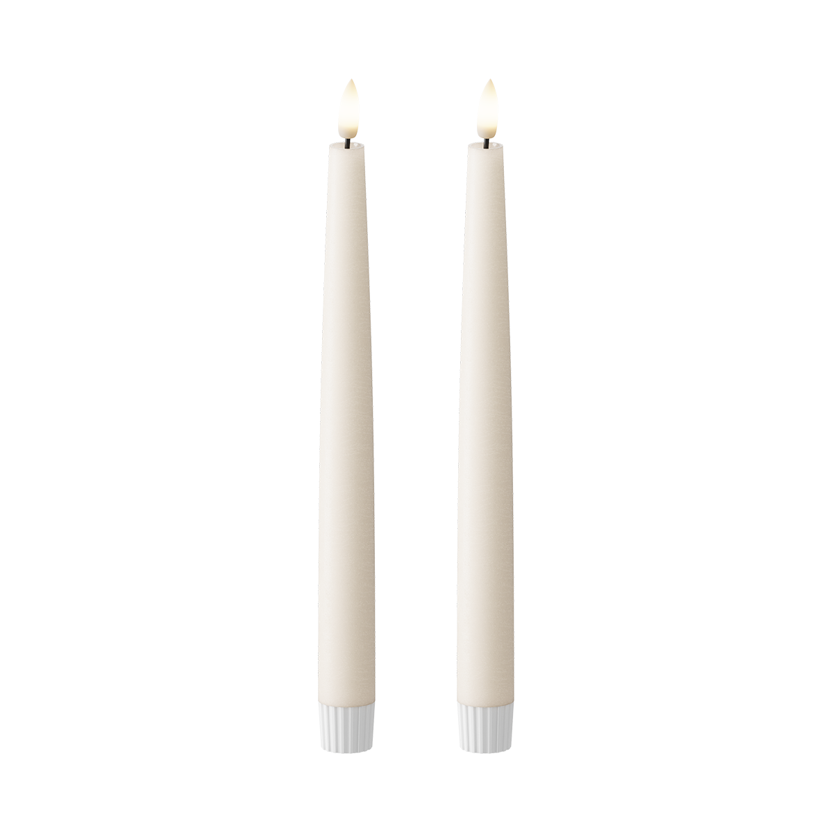 Ivory Taper Candle Shiny Pool 25cm (2pcs.)
