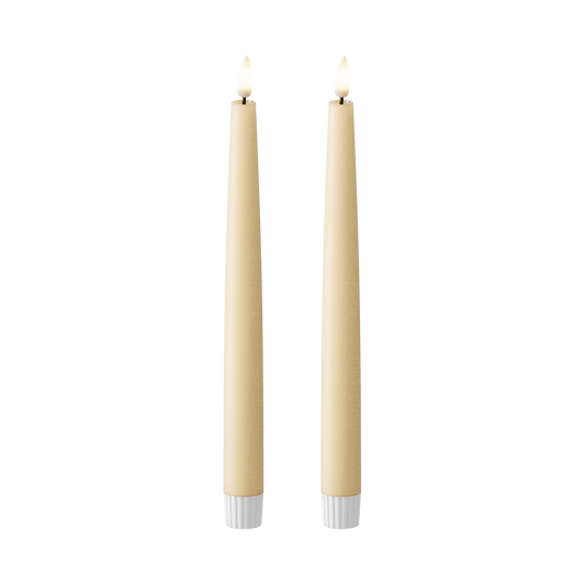 Light Caramel Taper Candle Shiny Pool 25 cm (2 stk.)