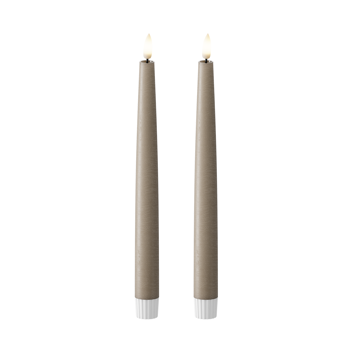 Mocca Taper Candle Shiny Pool 25cm (2pcs.)