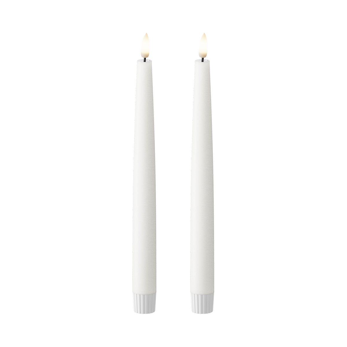 White Taper Candle Shiny Pool 25cm (2pcs.)