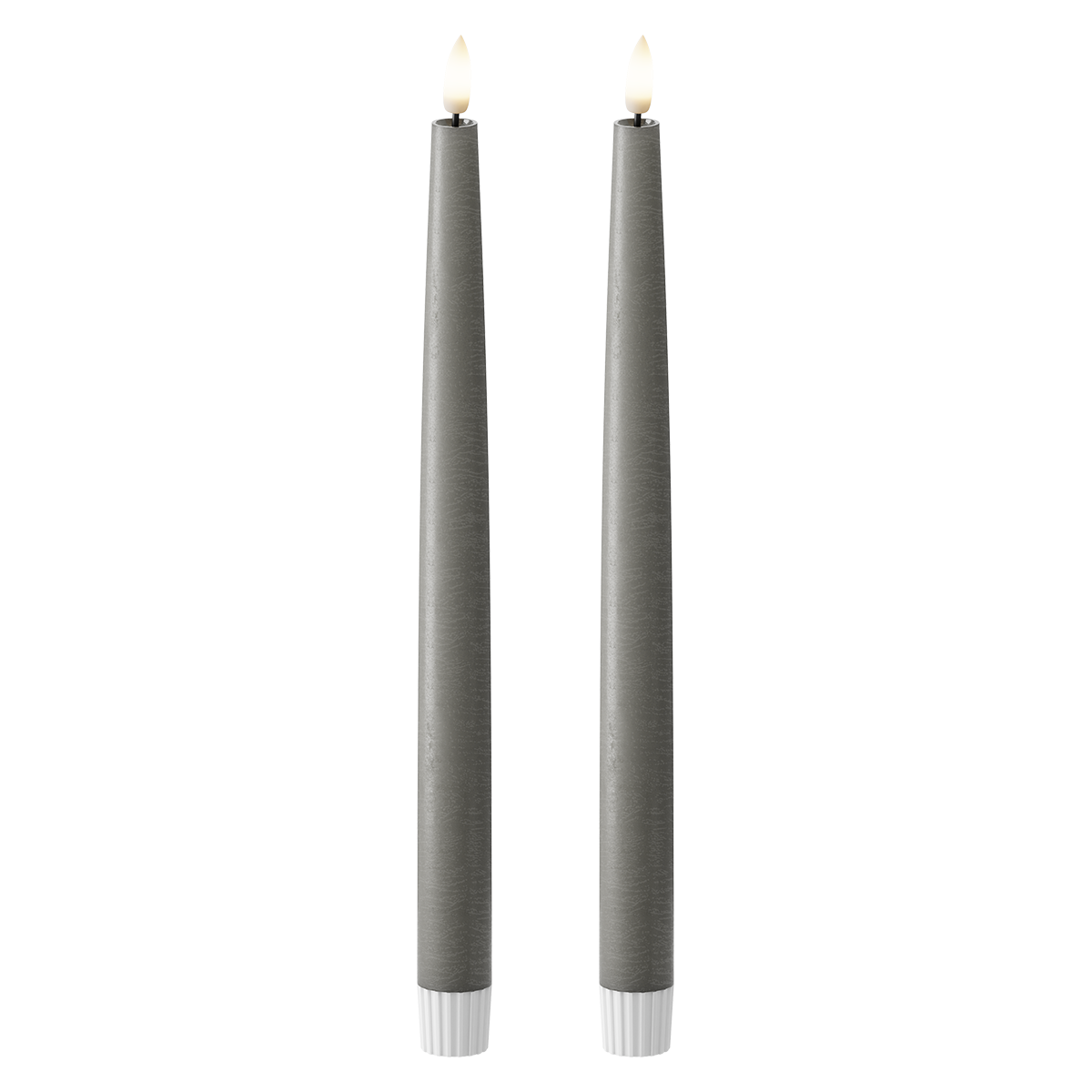 Dark Grey Taper Candle Shiny Pool 29cm (2pcs.)