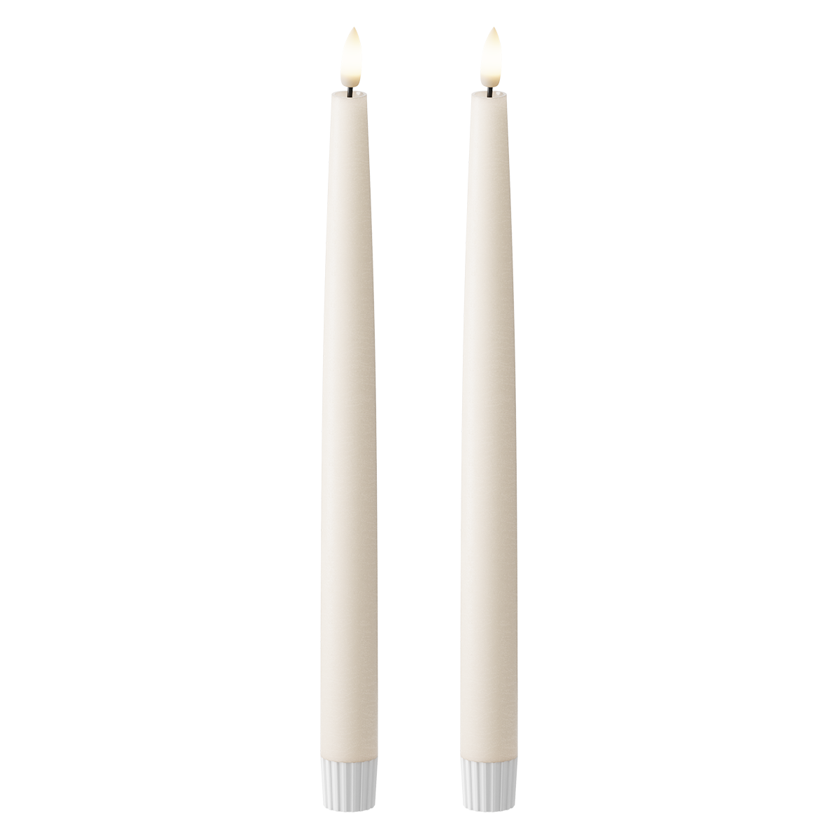 Ivory Taper Candle Shiny Pool 29cm (2pcs.)