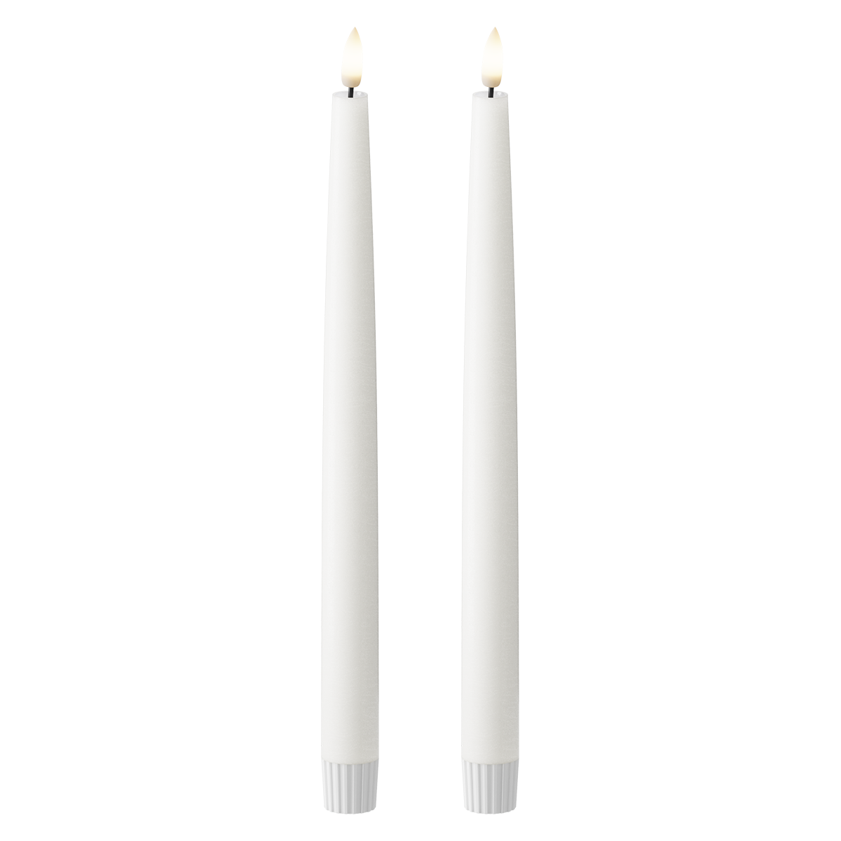 White Taper Candle Shiny Pool 29cm (2pcs.)