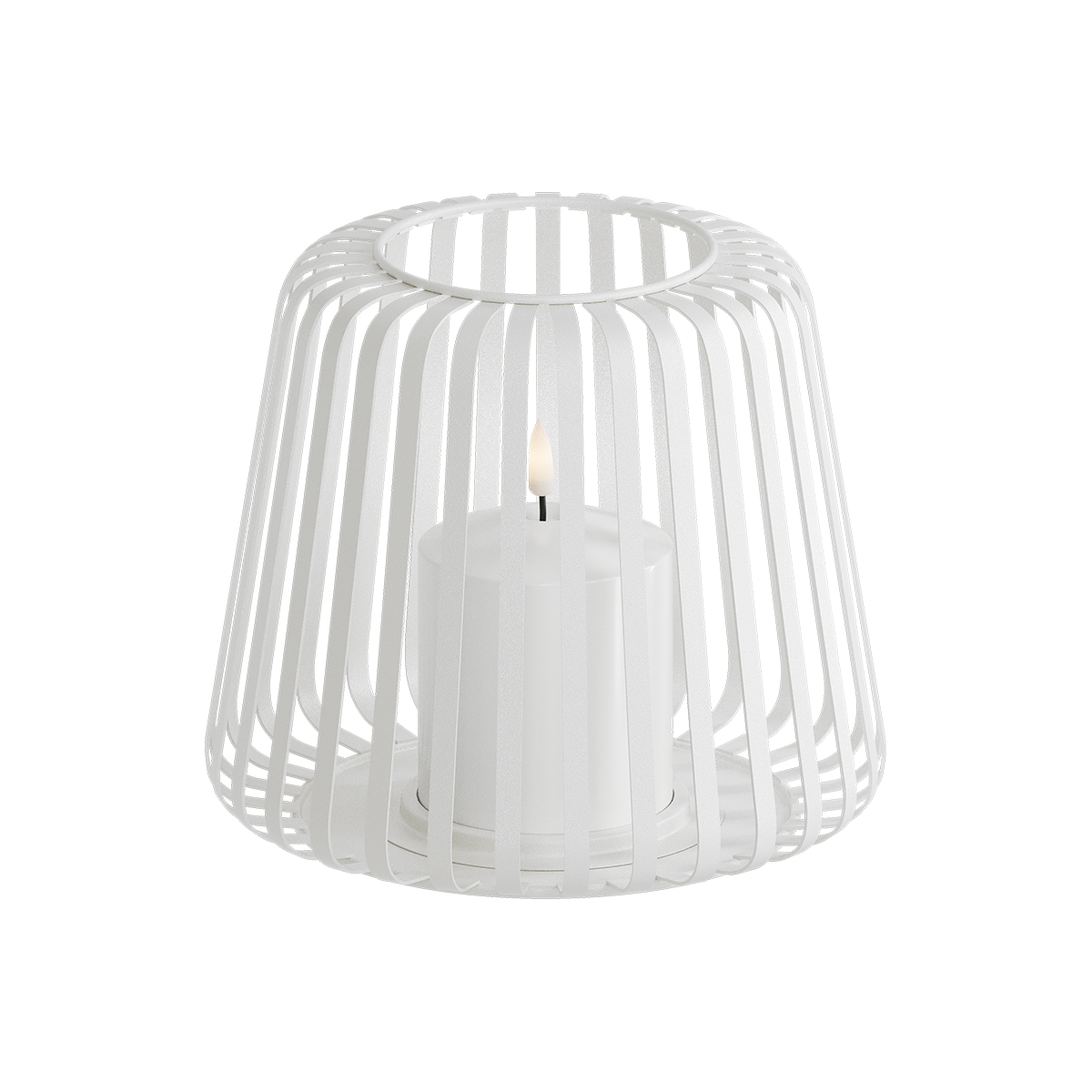 Weiße Metalllaterne mit LED-Kerze 20*17cm