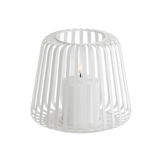 Hvid Metal Lanterne Med LED Lys 20*17cm