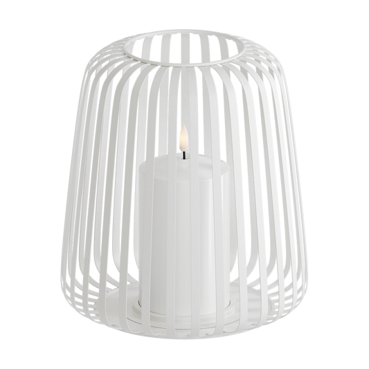 Hvid Metal Lanterne Med LED Lys 20*22cm