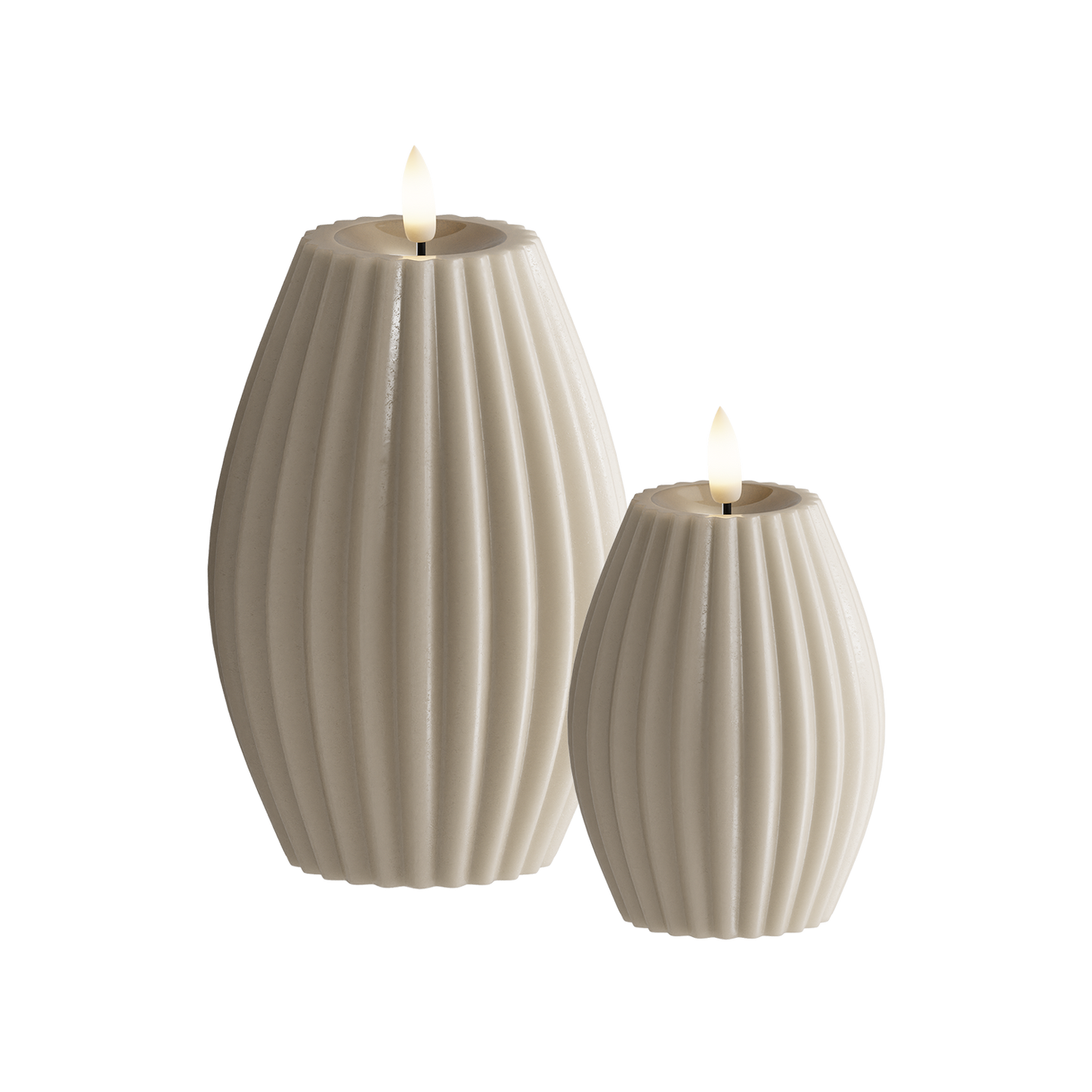 Sand Round Stripe Candle Shiny Pool (2pcs.)
