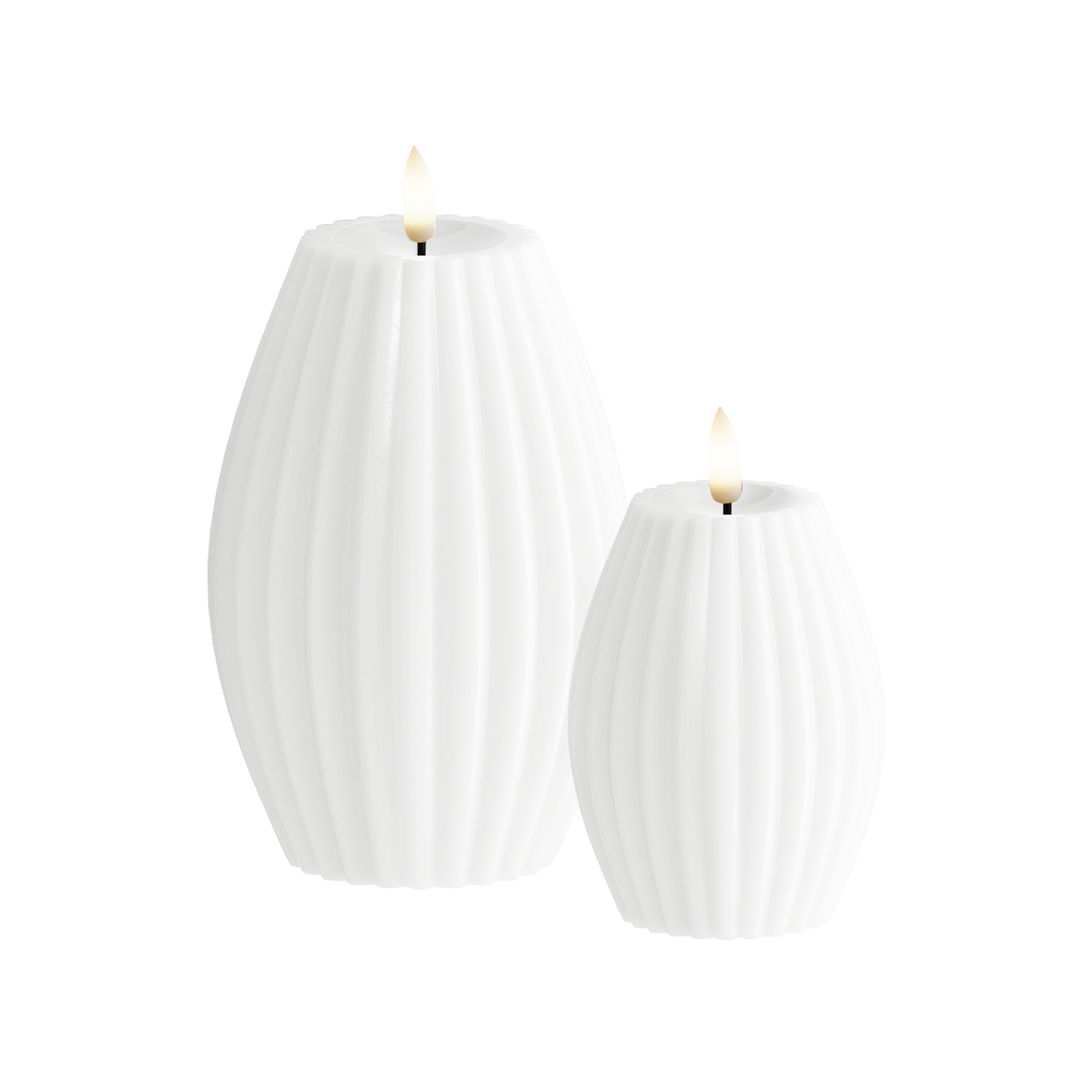 White Round Stripe Candle Shiny Pool (2pcs.)