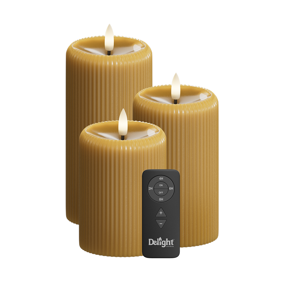Curry Stripe Pillar Candle Giftbox Shiny Pool (3pcs.)
