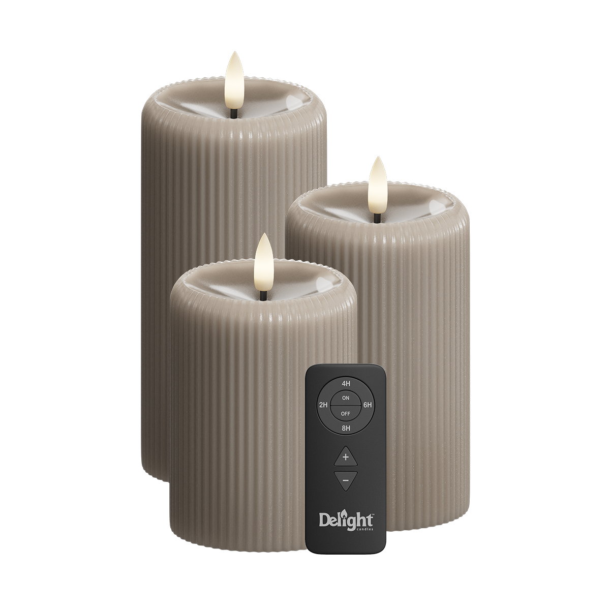 Mocca Stripe Pillar Candle Giftbox Shiny Pool (3pcs.)