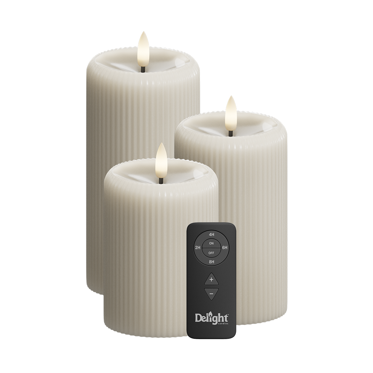 Sand Stripe Pillar Candle Giftbox Shiny Pool (3pcs.)