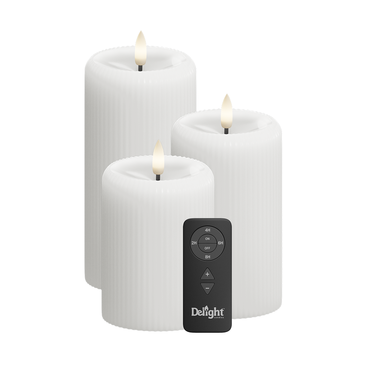 White Stripe Pillar Candle Giftbox Shiny Pool (3pcs.)