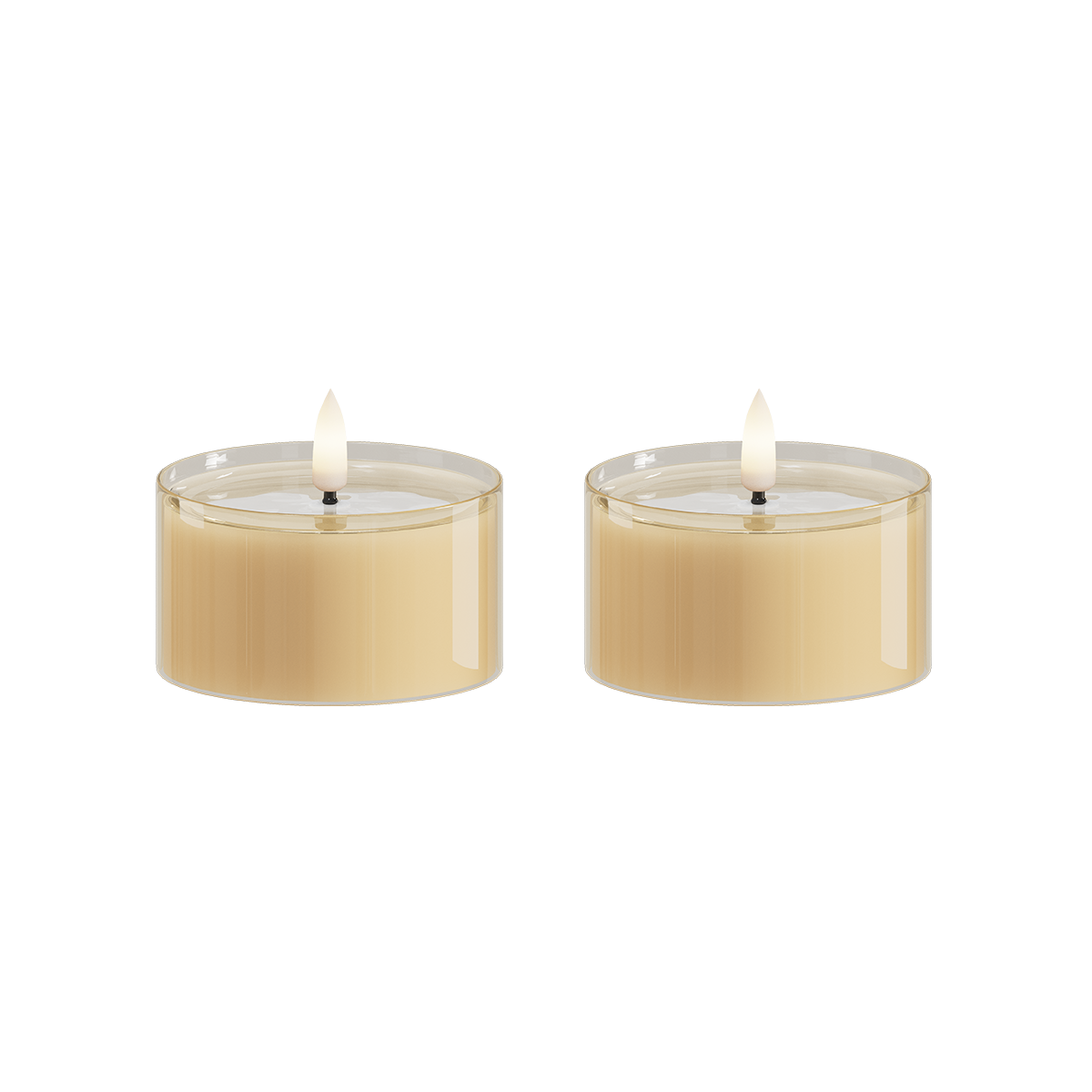 Amber Tealight In Glass 
 7,5*4,3cm (2 pcs.)