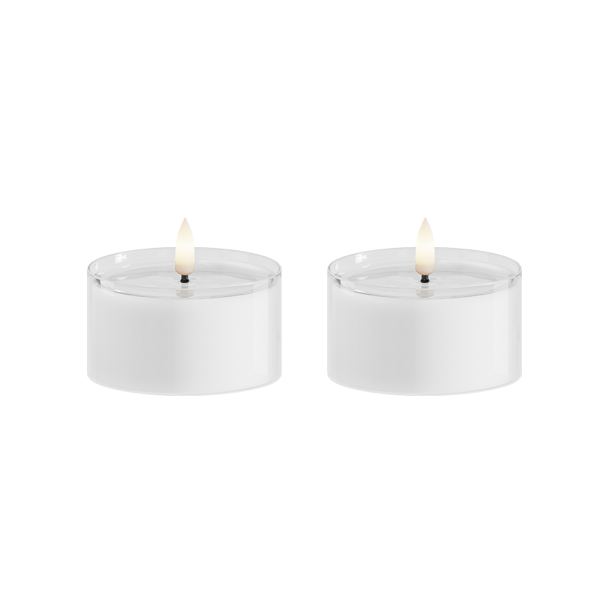 White Tealight In Glass 
 7,5*4,3cm (2 pcs.)