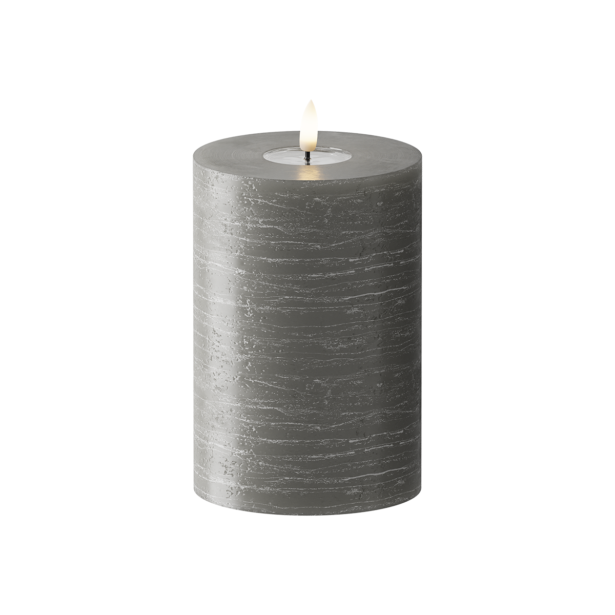 Dark Grey Pillar Candle WetLook