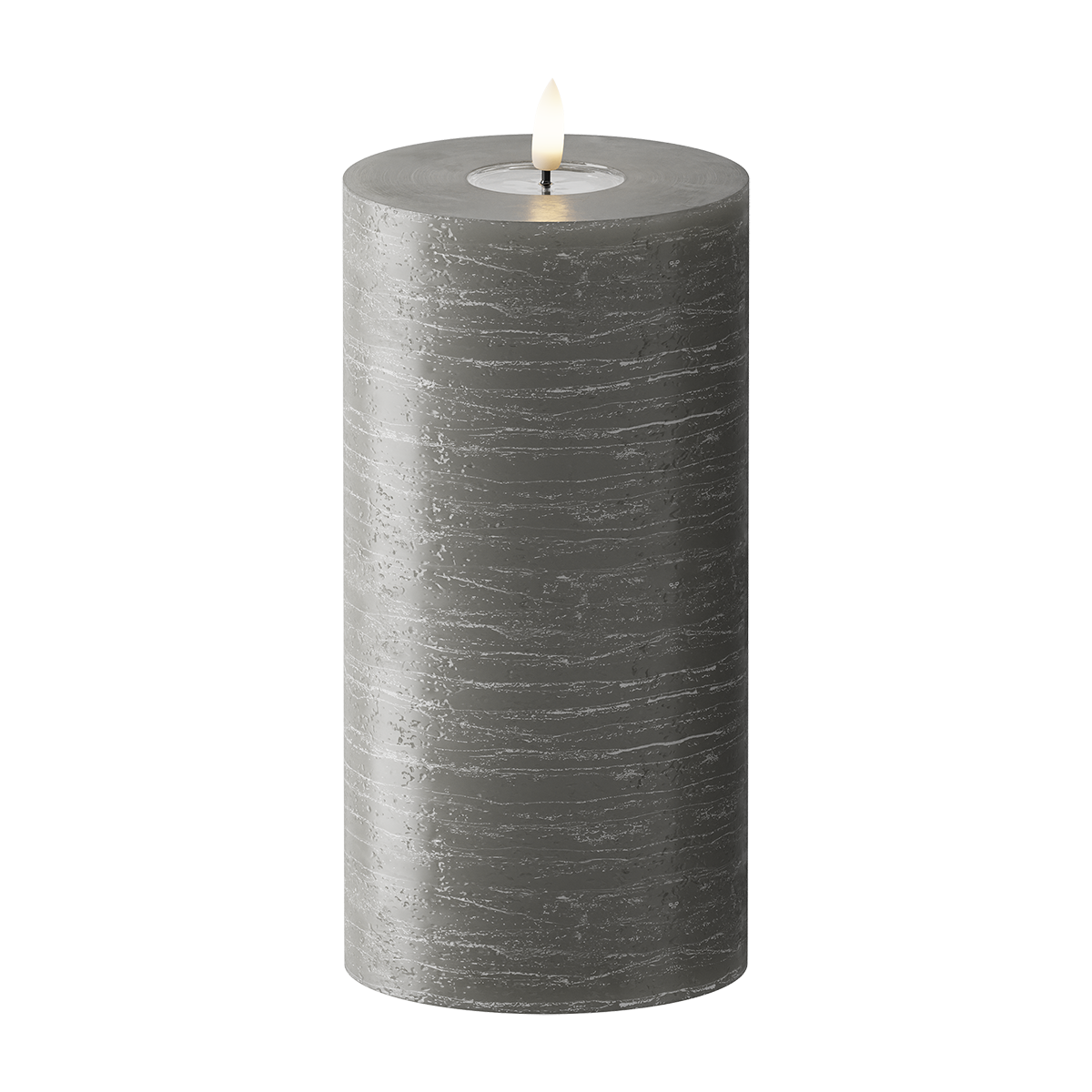Dark Grey Pillar Candle WetLook
