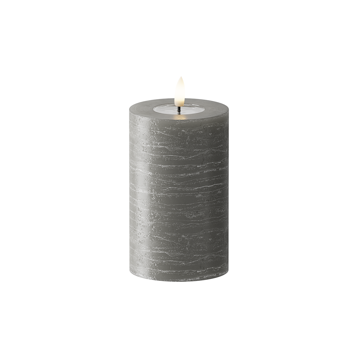 Dark Grey Pillar Candle WetLook