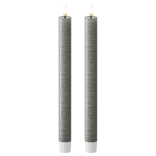 Donkergrijze conische kaars 2st, WetLook
